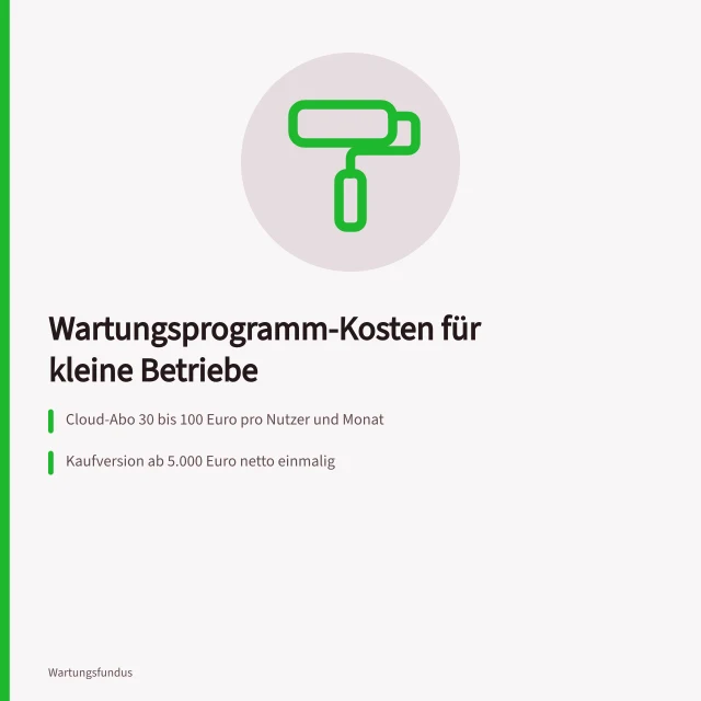 Kostenübersicht für Wartungssoftware in kleinen Betrieben. Was kostet ein Wartungsprogramm für kleine Betriebe?