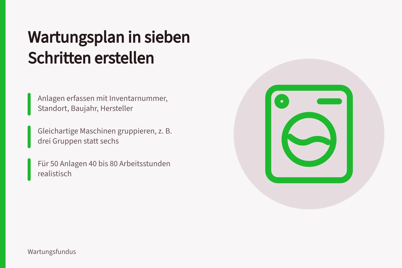Wartungsplan für Maschinen in sieben Schritten erstellen