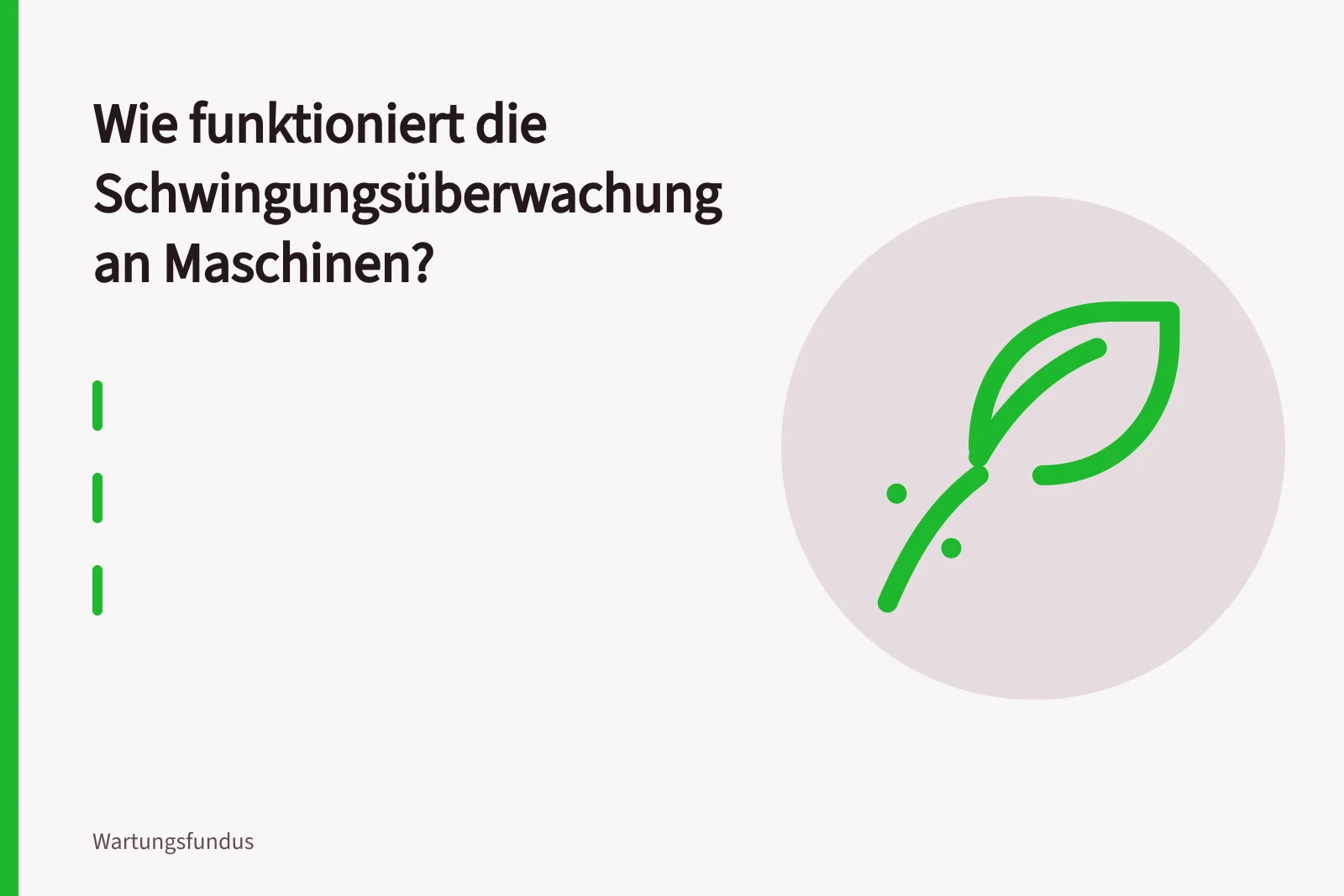 Beschleunigungssensor auf Maschinenlager montiert, Kabel zum Datenlogger