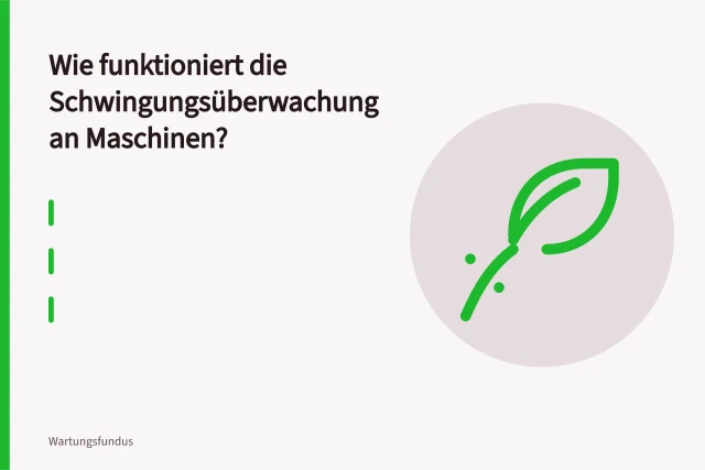 Beschleunigungssensor auf Maschinenlager montiert, Kabel zum Datenlogger. Wie funktioniert die Schwingungsüberwachung an Maschinen?
